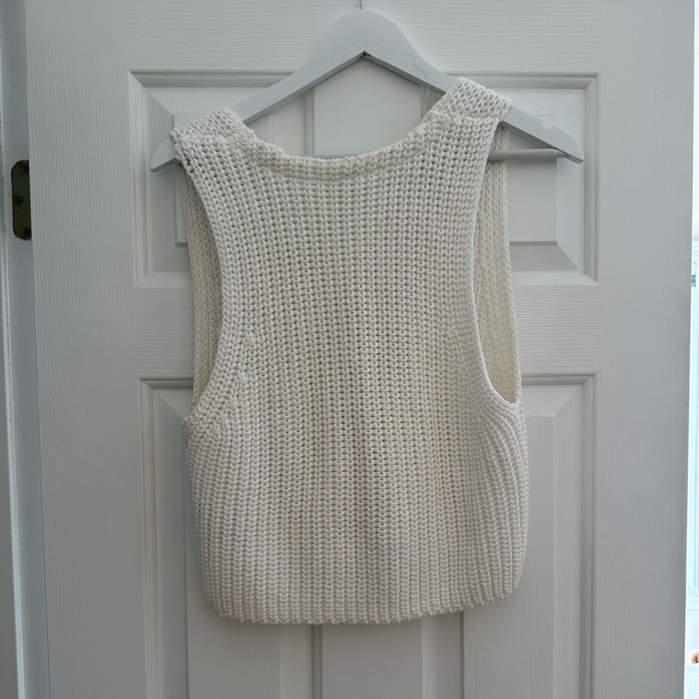 Free People Cream V-Neck Sweater Vest - Picture 4 of 9